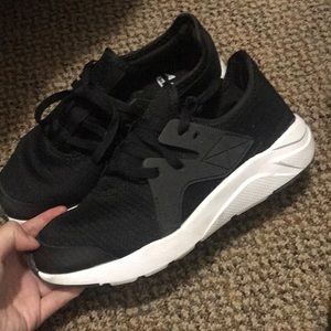 black and white shoes